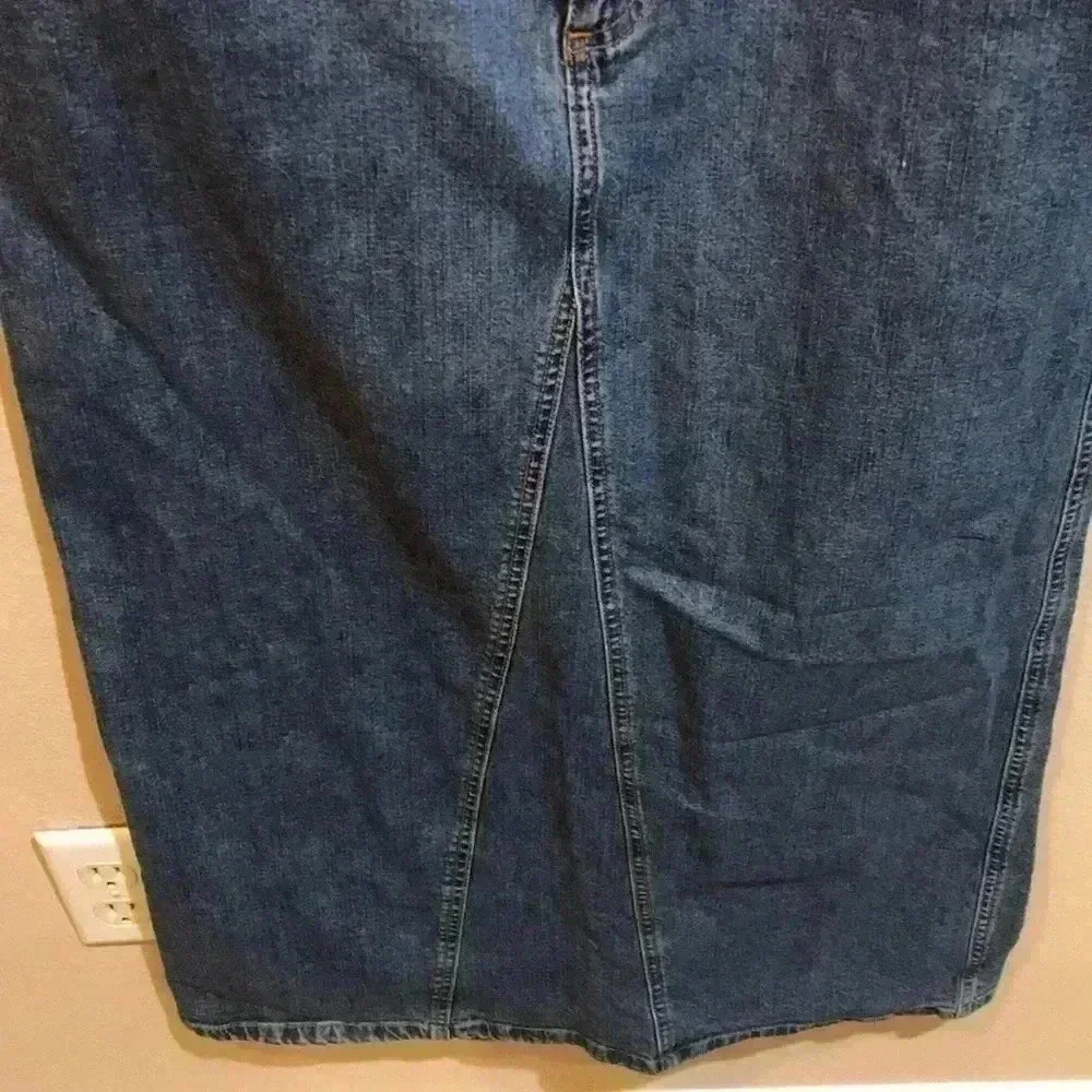 Cherokee Vintage Medium Wash 3 Pocket Zip Front Cotton Maxi Skirt Size 10